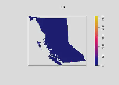 Figure 2: Hotspot of Oreoscoptes in BC